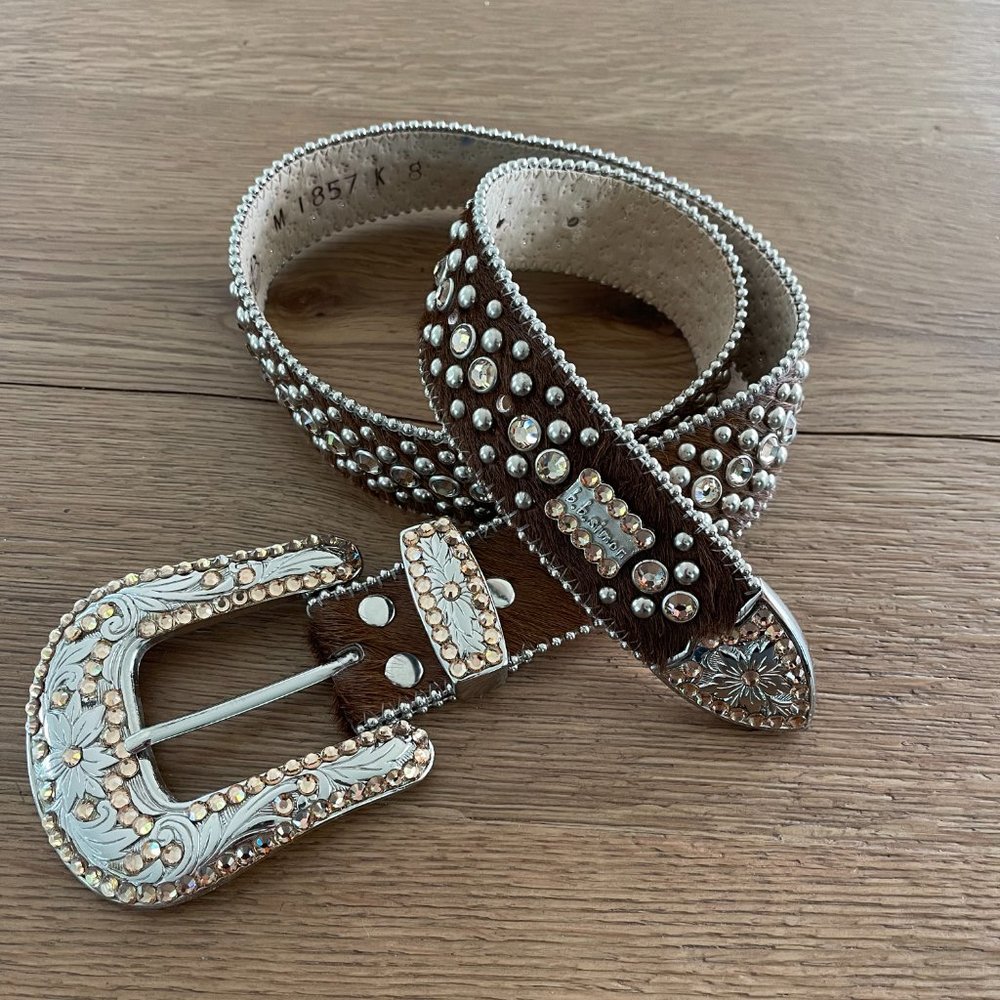 B.B. Simon Solid Brown Hide And Brown Swarovski C… - image 1